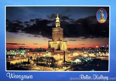 Warsaw - an evening view of the Palace of Culture and Science