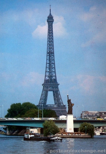The Eiffel Tower and the French Statue of Liberty