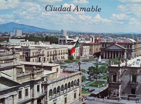 The Plaza of the Three Powers, in the center of town - Guadalajara, Jalisico, Mexico