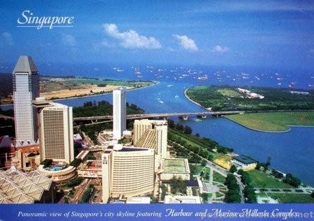 Singapore City Picture on Panoramic View Of Singapore   S City Skyline Featuring Harbour And